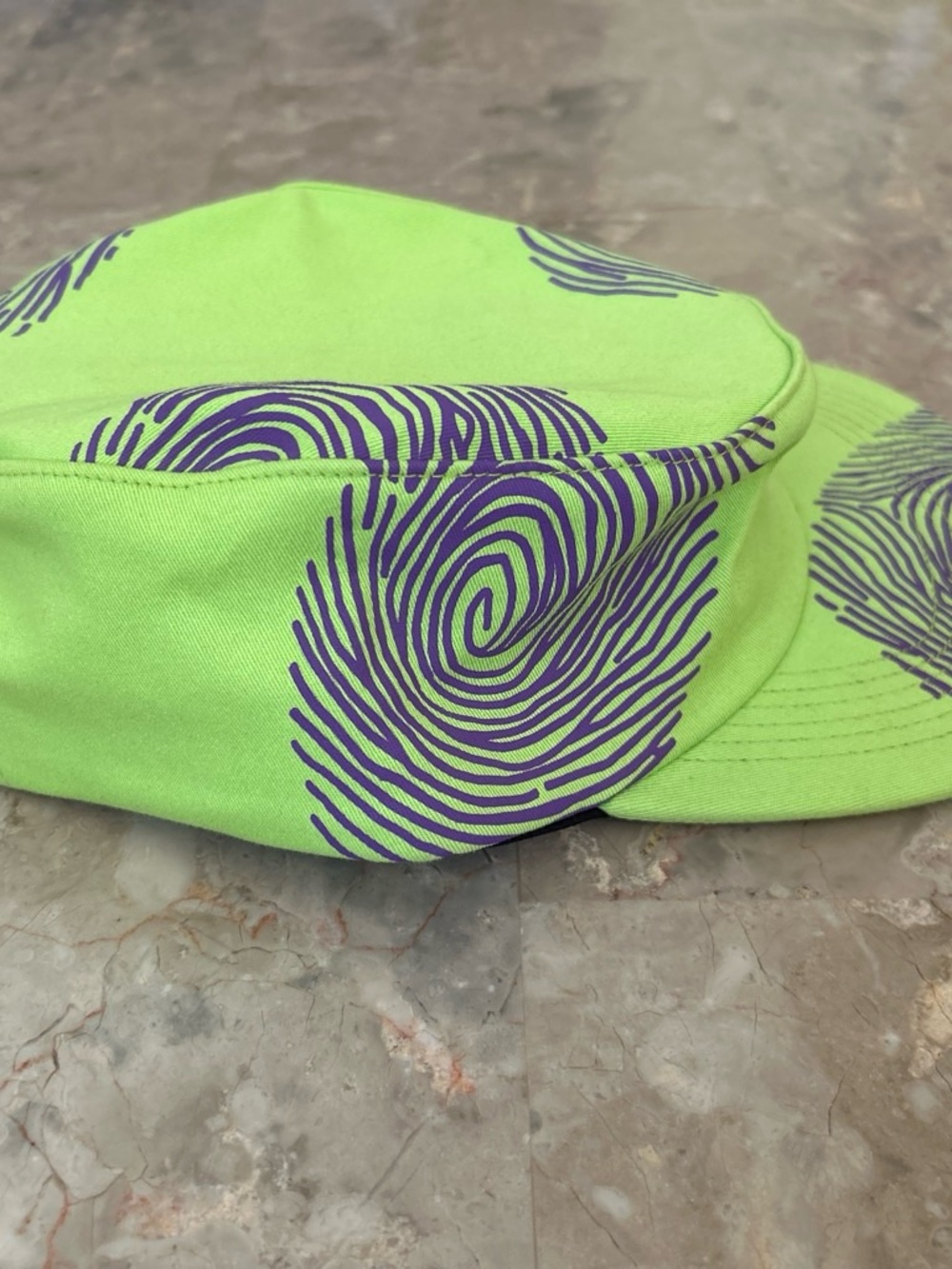 Golf Wang Fingerprint Camp Cap Hat Made USA Neon Green Purple Strapback - Picture 4 of 7